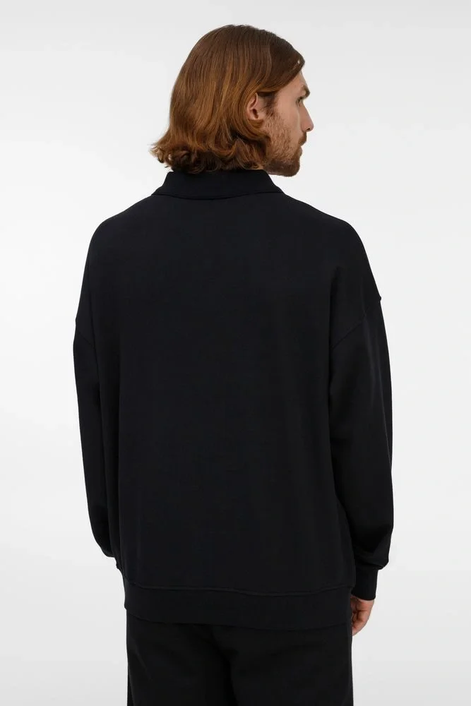 Свитшот оверсайз унисекс S6, черный - фото 5