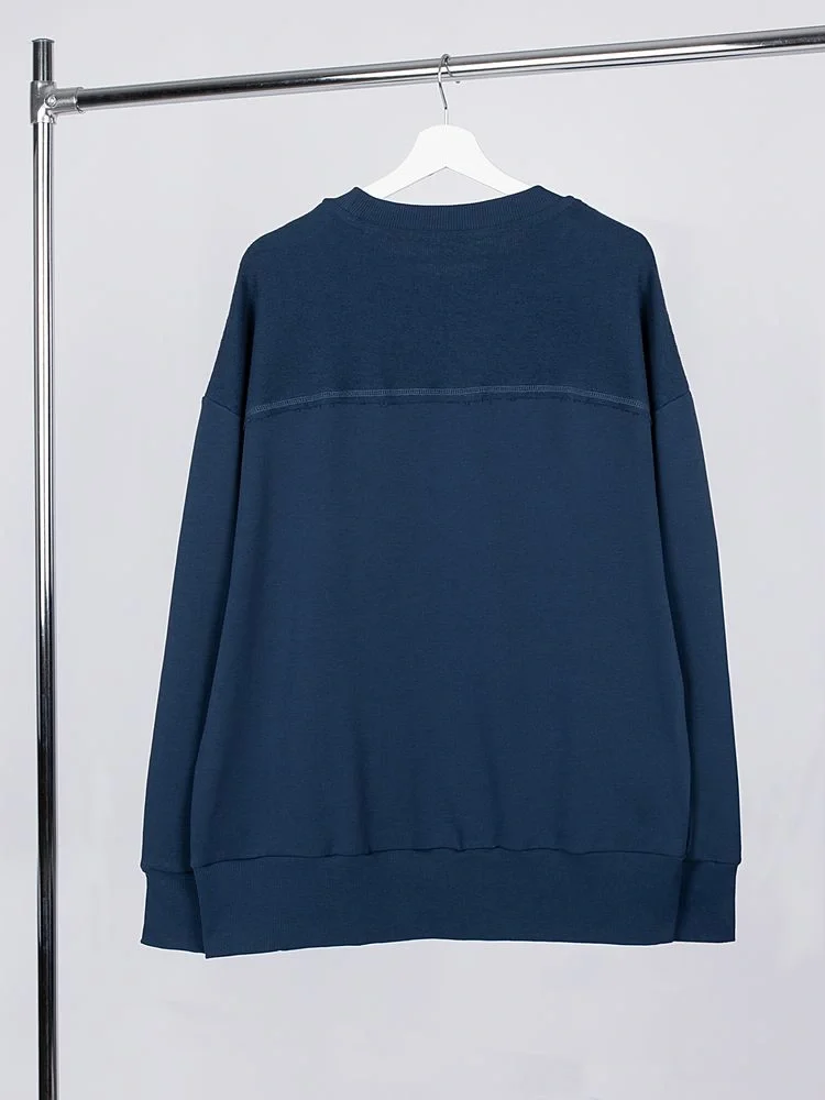 Свитшот оверсайз унисекс Vozduh, темно-синий - фото 2