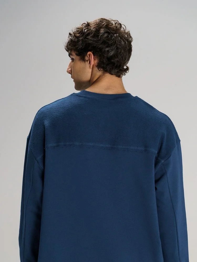 Свитшот оверсайз унисекс Vozduh, темно-синий - фото 9