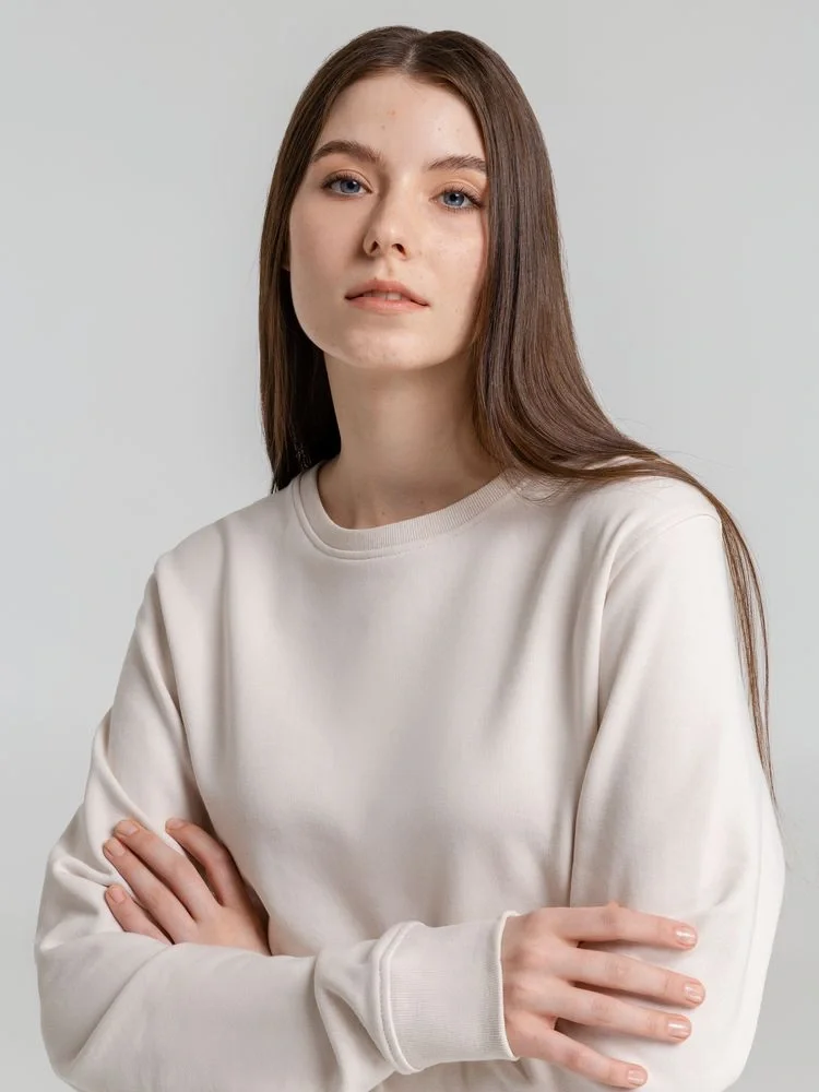 Свитшот унисекс BNC Inspire (Organic), молочно-белый - фото 18