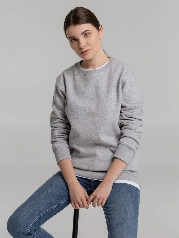 Свитшот унисекс King, серый меланж - фото 10