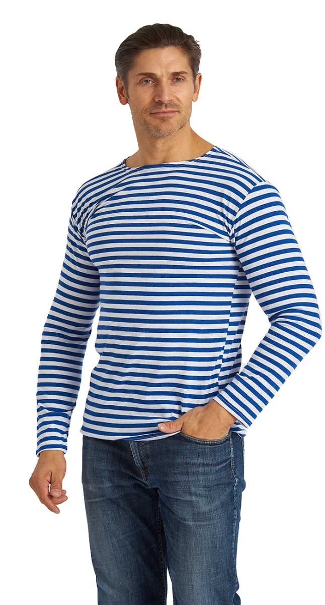 Тельняшка с начесом, длинный рукав, голубая (ВДВ)