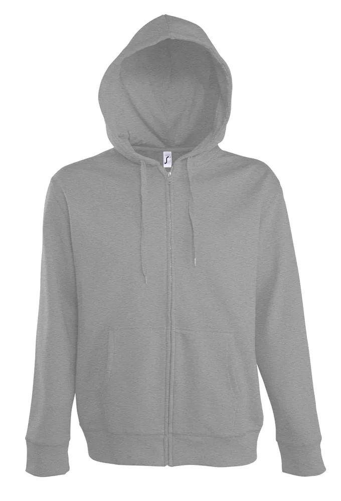 Толстовка мужская на молнии с капюшоном Seven Men, серый меланж - фото 2
