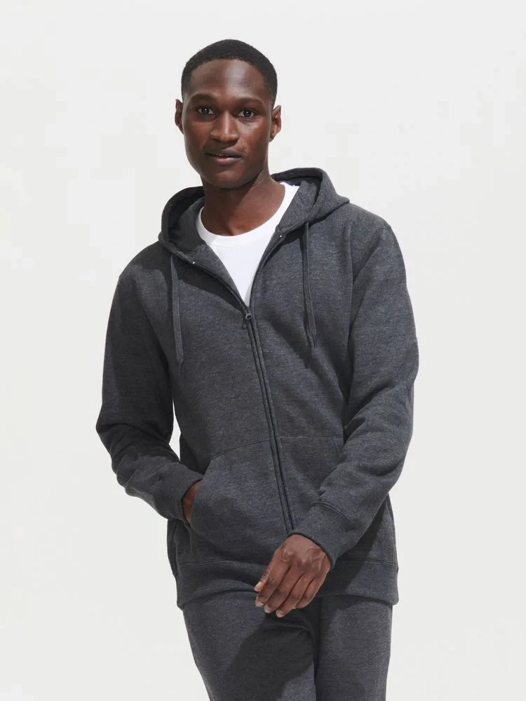 Толстовка мужская на молнии с капюшоном Seven Men, серый меланж - фото 7