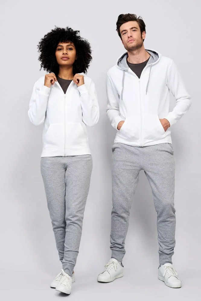 Толстовка мужская на молнии Soul Men 290 с контрастным капюшоном, белая - фото 8