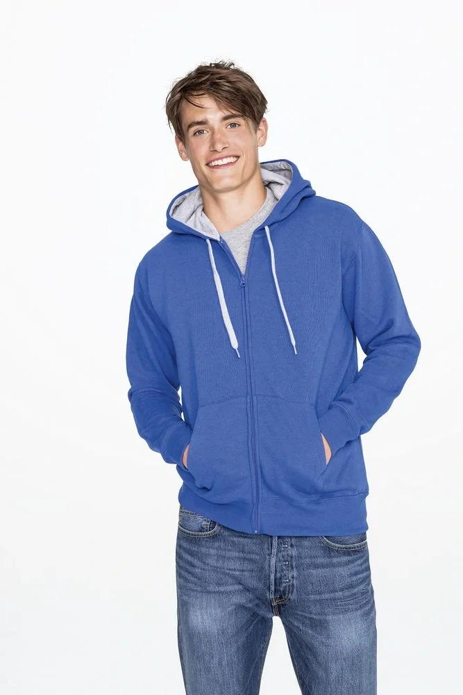Толстовка мужская на молнии Soul Men 290 с контрастным капюшоном, темно-синяя - фото 5