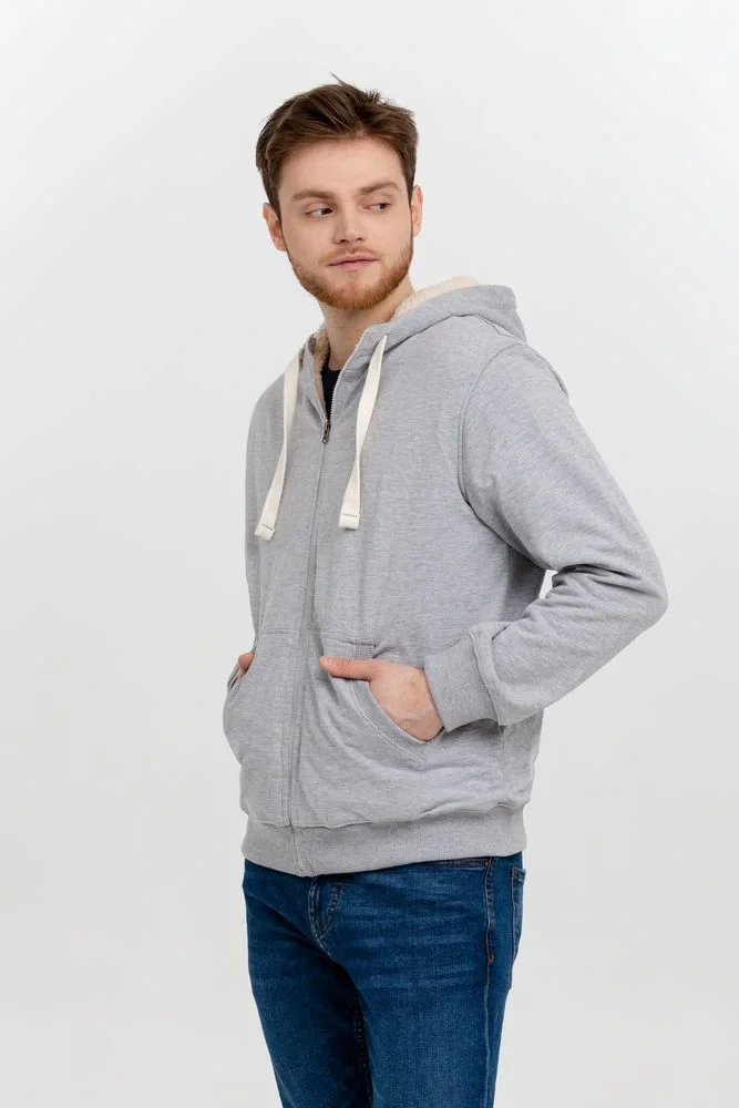 Толстовка на молнии Kulonga Sherpa, серый меланж - фото 8