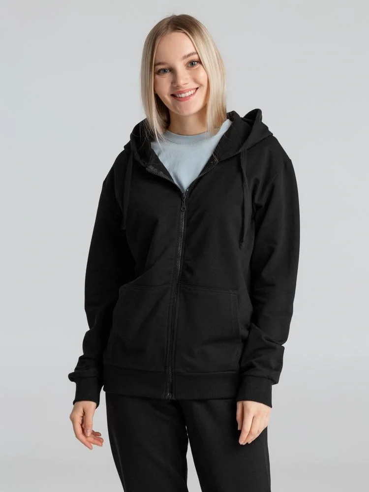 Толстовка на молнии с капюшоном Siverga 2.0, черная - фото 10