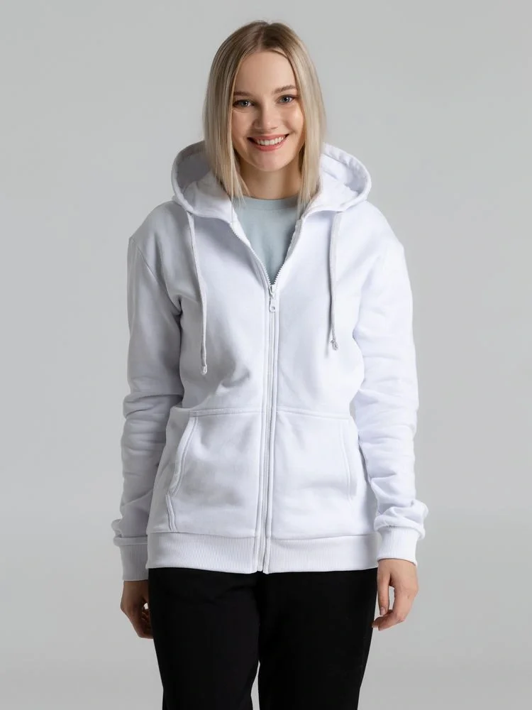 Толстовка на молнии с капюшоном Siverga Heavy 2.0, белая - фото 11