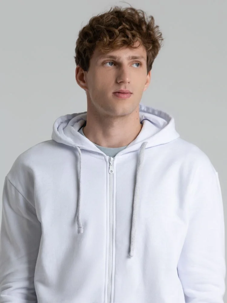 Толстовка на молнии с капюшоном Siverga Heavy 2.0, белая - фото 9