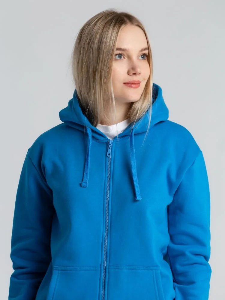 Толстовка на молнии с капюшоном Siverga Heavy 2.0, бирюзовая - фото 12