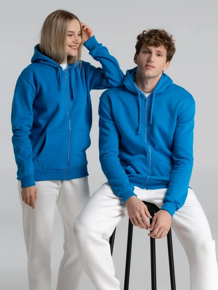 Толстовка на молнии с капюшоном Siverga Heavy 2.0, бирюзовая - фото 14