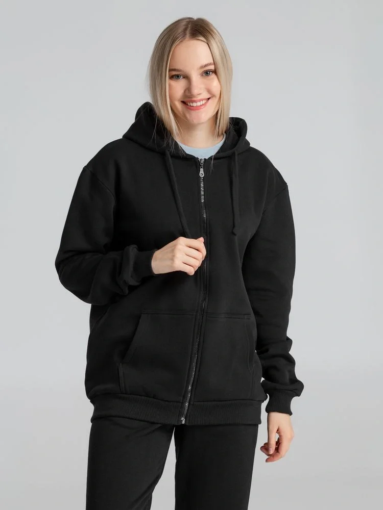 Толстовка на молнии с капюшоном Siverga Heavy 2.0, черная - фото 12