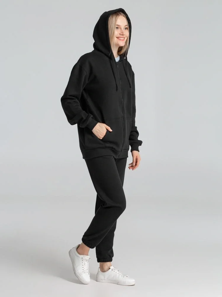 Толстовка на молнии с капюшоном Siverga Heavy 2.0, черная - фото 13