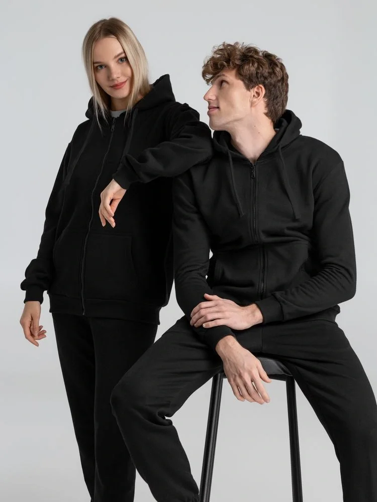 Толстовка на молнии с капюшоном Siverga Heavy 2.0, черная - фото 14