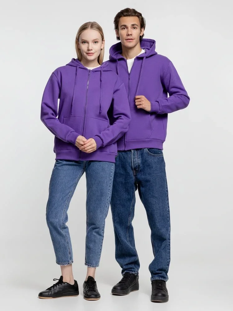 Толстовка на молнии с капюшоном Siverga Heavy 2.0, фиолетовая - фото 16