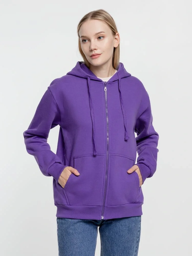 Толстовка на молнии с капюшоном Siverga Heavy 2.0, фиолетовая - фото 8