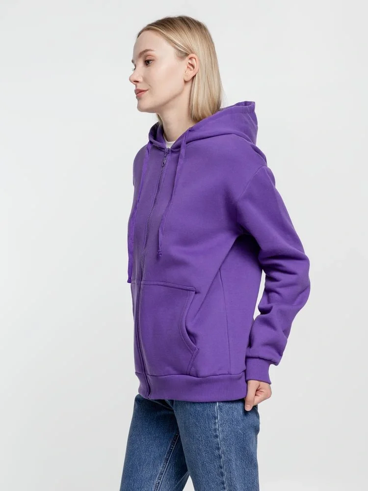 Толстовка на молнии с капюшоном Siverga Heavy 2.0, фиолетовая - фото 9