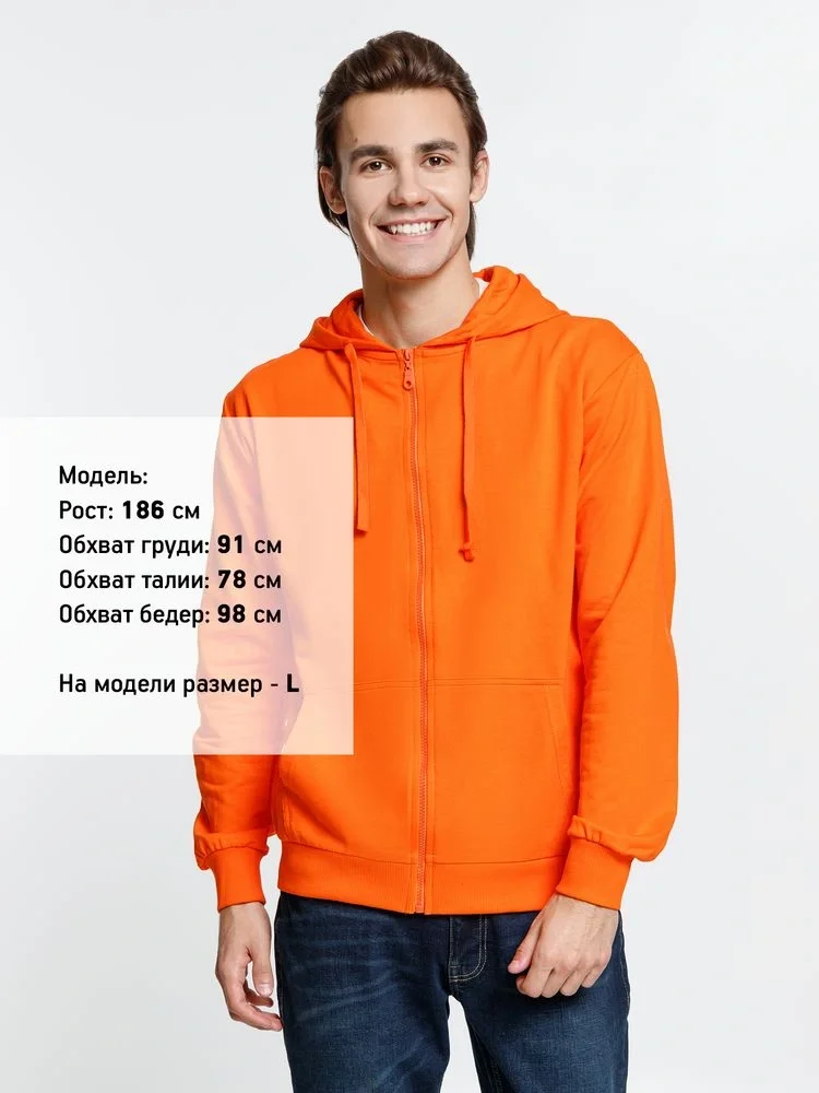 Толстовка на молнии с капюшоном Siverga 2.0, оранжевая - фото 3