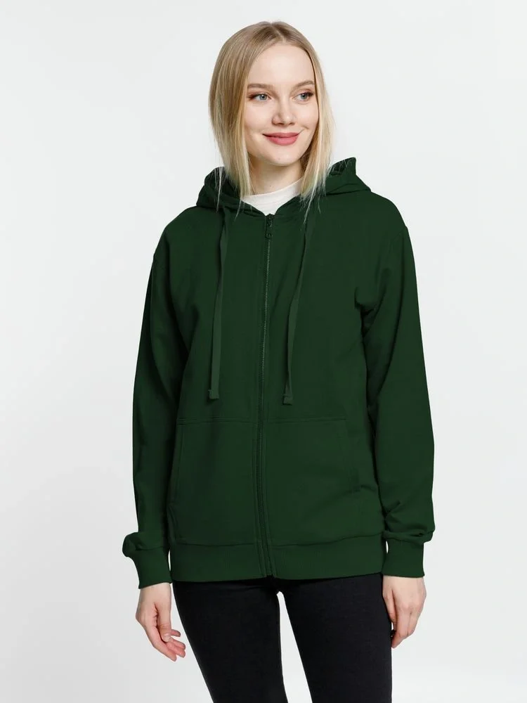 Толстовка на молнии с капюшоном Siverga 2.0, темно-зеленая - фото 11