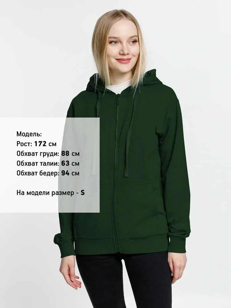 Толстовка на молнии с капюшоном Siverga 2.0, темно-зеленая - фото 4