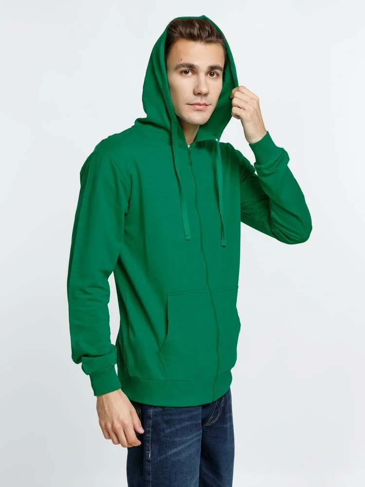 Толстовка на молнии с капюшоном Siverga 2.0, зеленая - фото 9