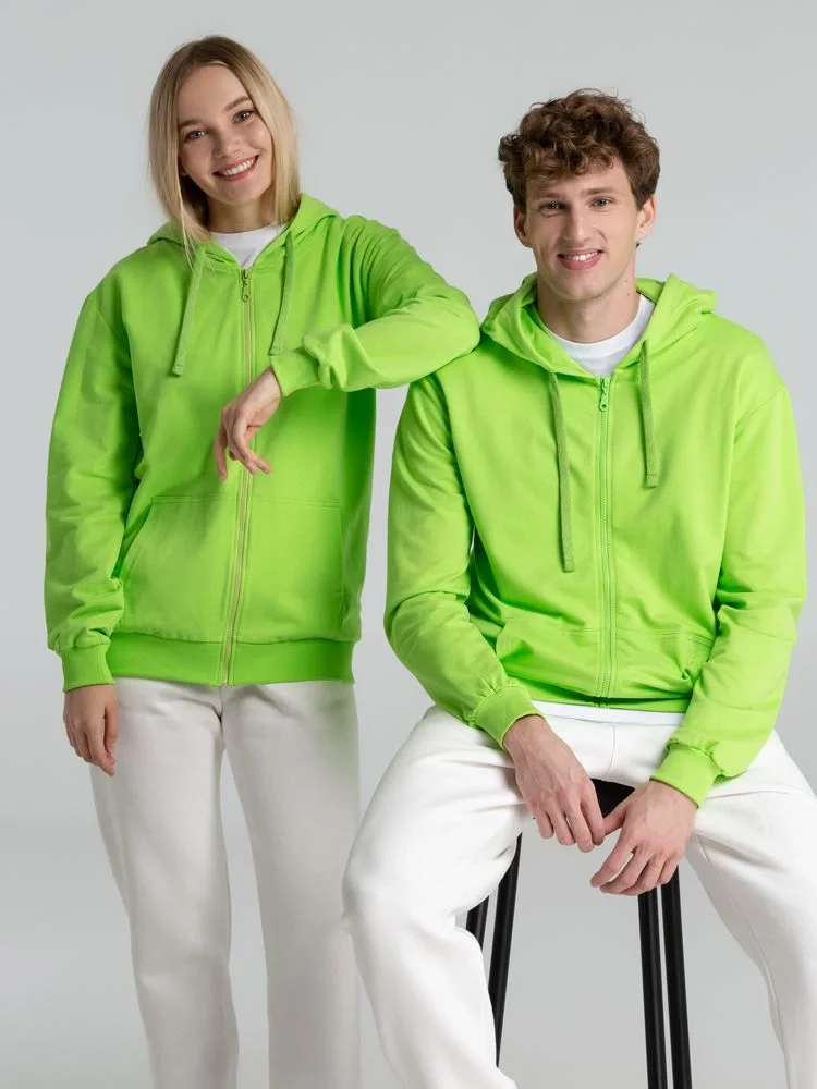 Толстовка на молнии с капюшоном Siverga 2.0, зеленое яблоко - фото 15