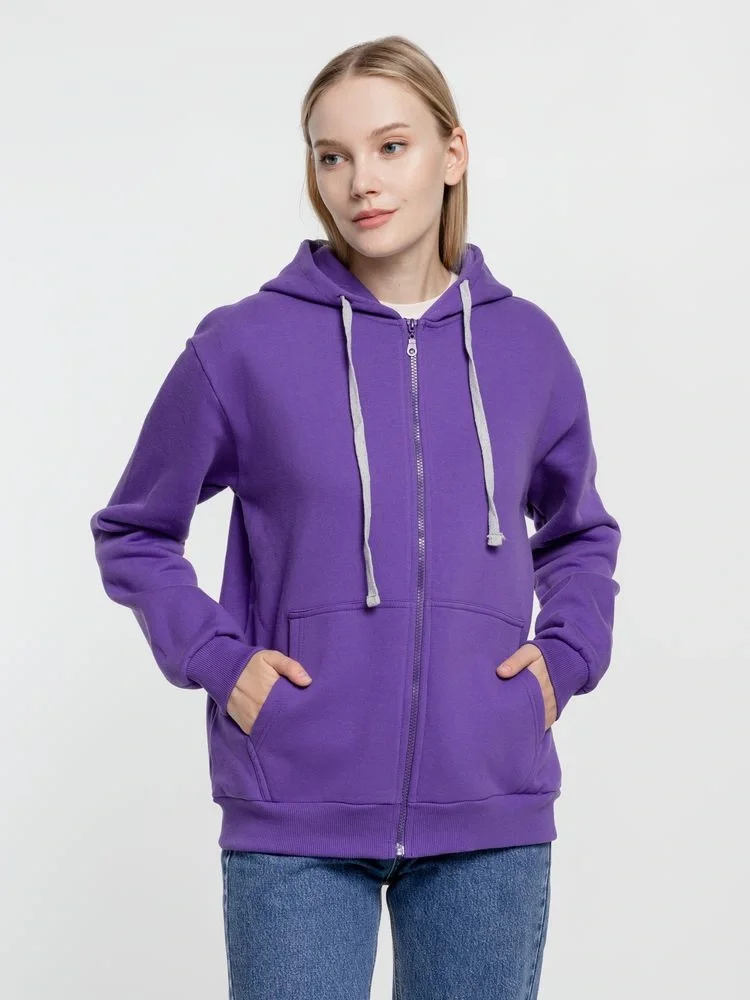 Толстовка на молнии с капюшоном Siverga Heavy, фиолетовая - фото 8