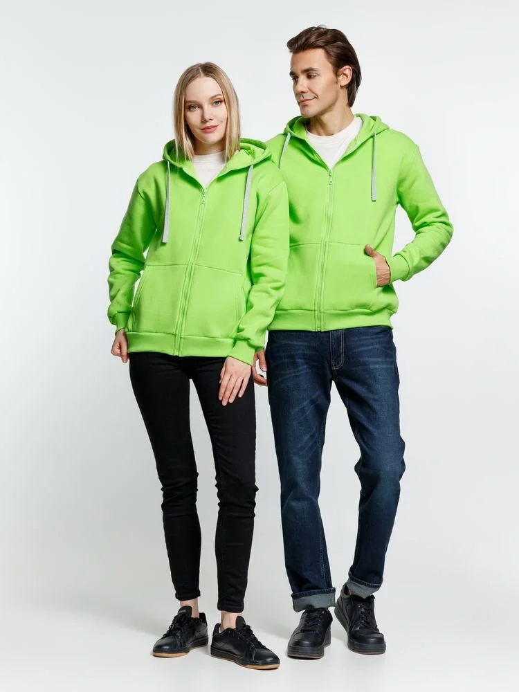 Толстовка на молнии с капюшоном Siverga Heavy, зеленое яблоко - фото 11