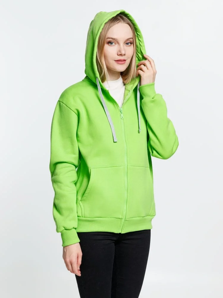 Толстовка на молнии с капюшоном Siverga Heavy, зеленое яблоко - фото 6