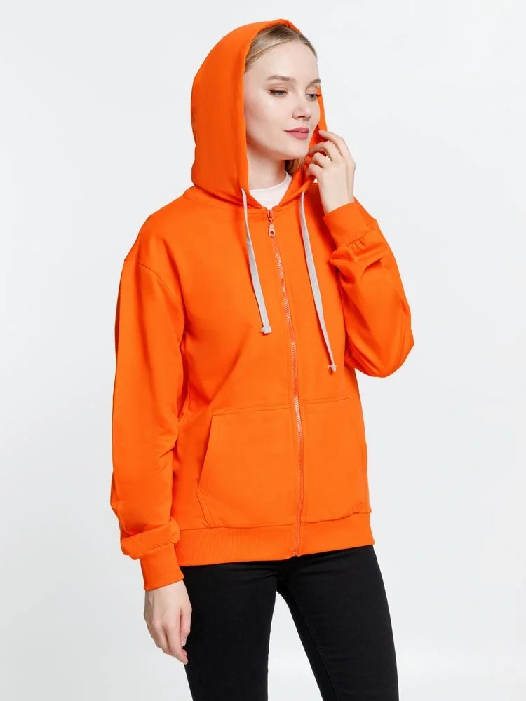 Толстовка на молнии с капюшоном Siverga, оранжевая - фото 7