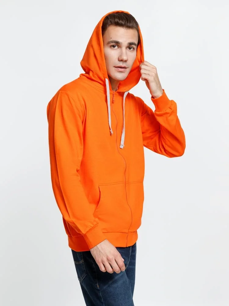 Толстовка на молнии с капюшоном Siverga, оранжевая - фото 9