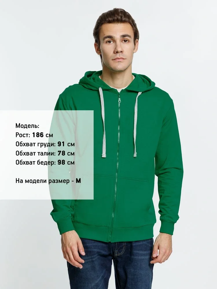 Толстовка на молнии с капюшоном Siverga, зеленая - фото 7