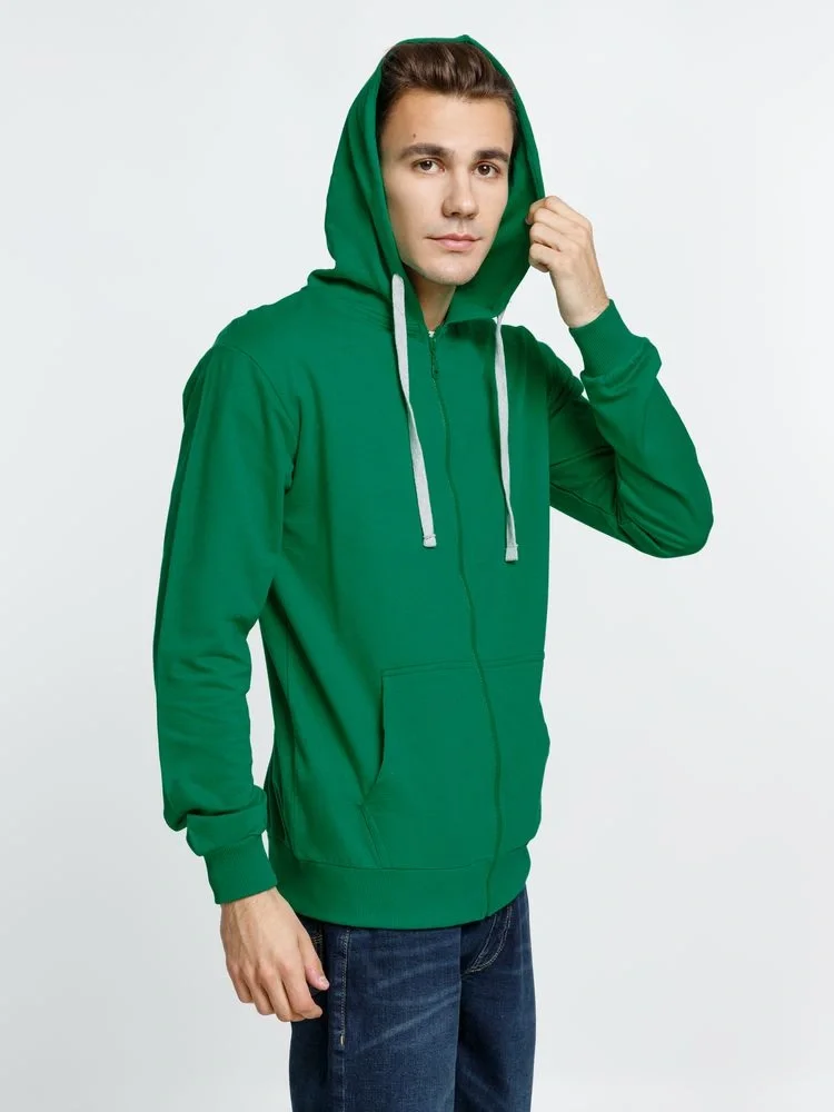 Толстовка на молнии с капюшоном Siverga, зеленая - фото 9