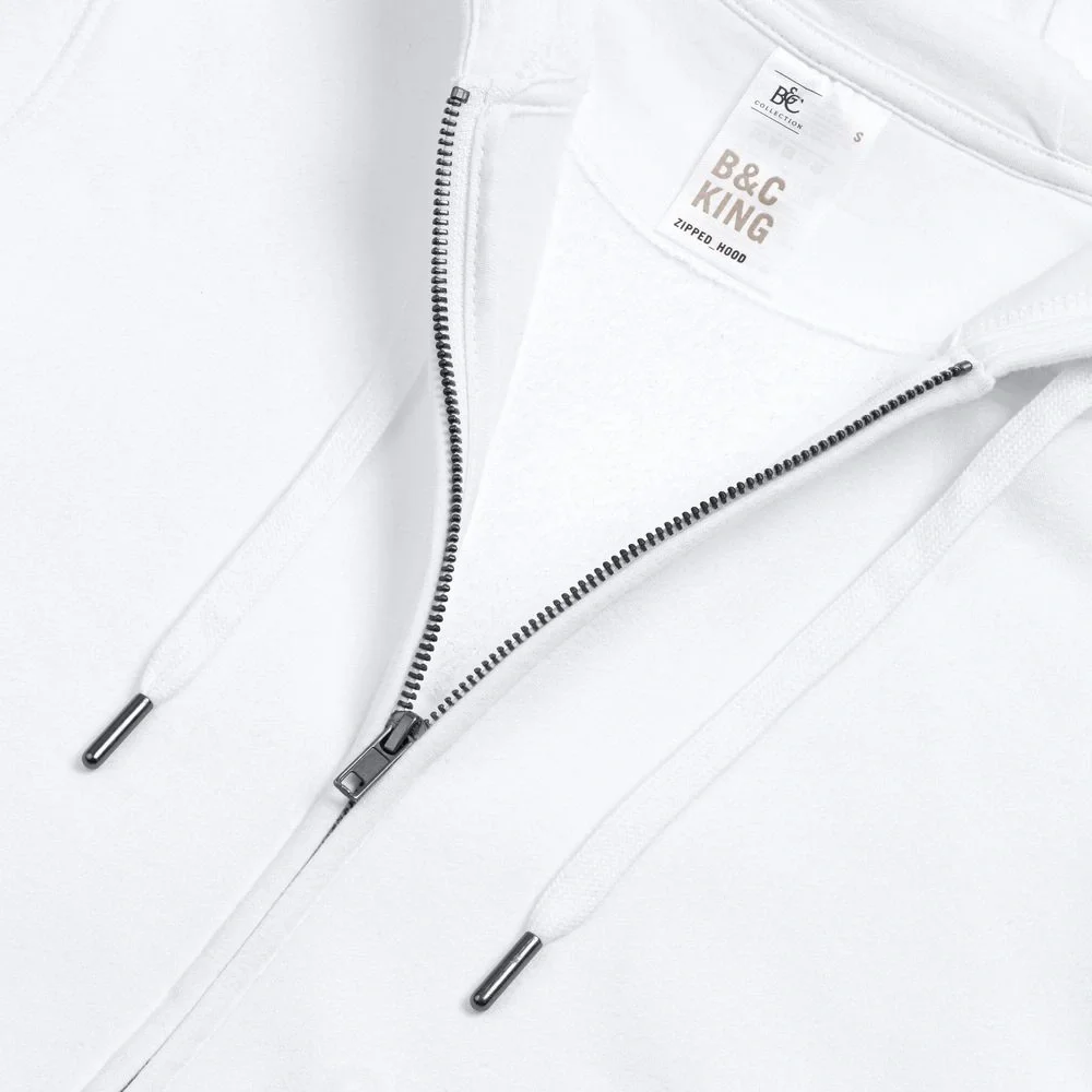 Толстовка на молнии с капюшоном унисекс King, белая - фото 10