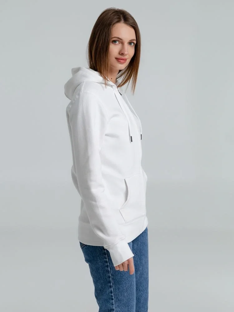 Толстовка на молнии с капюшоном унисекс King, белая - фото 12