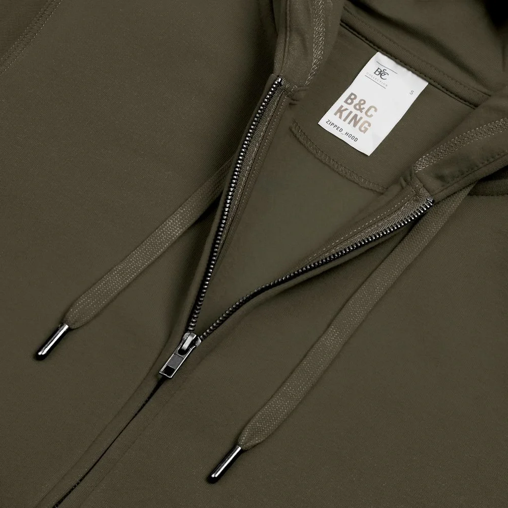 Толстовка на молнии с капюшоном унисекс King, хаки - фото 10