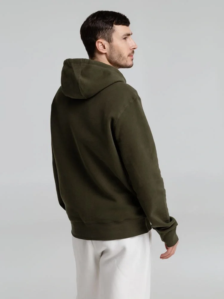 Толстовка на молнии с капюшоном унисекс King, хаки - фото 17