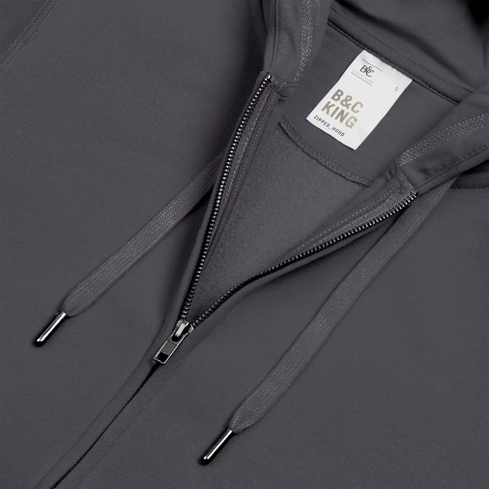 Толстовка на молнии с капюшоном унисекс King, темно-серая - фото 10