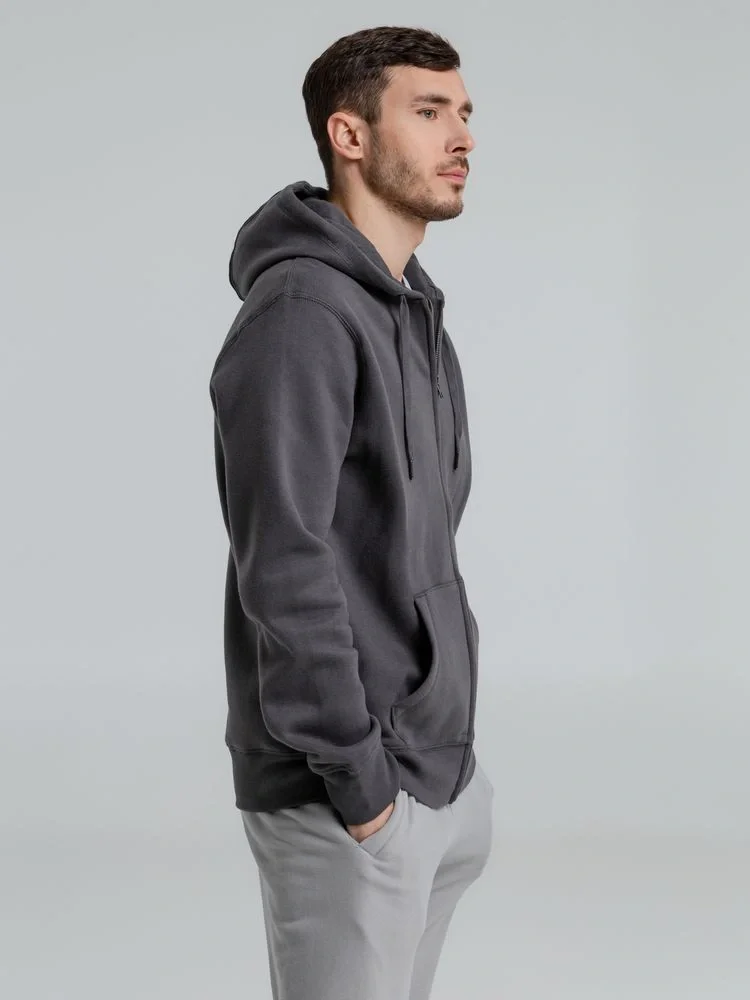 Толстовка на молнии с капюшоном унисекс King, темно-серая - фото 16