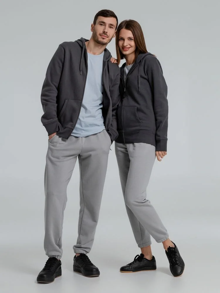 Толстовка на молнии с капюшоном унисекс King, темно-серая - фото 19