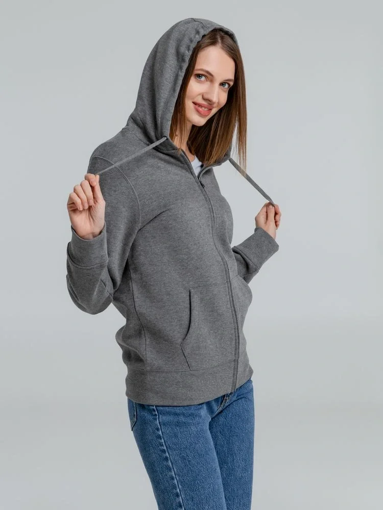 Толстовка на молнии с капюшоном унисекс King, темно-серый меланж - фото 16