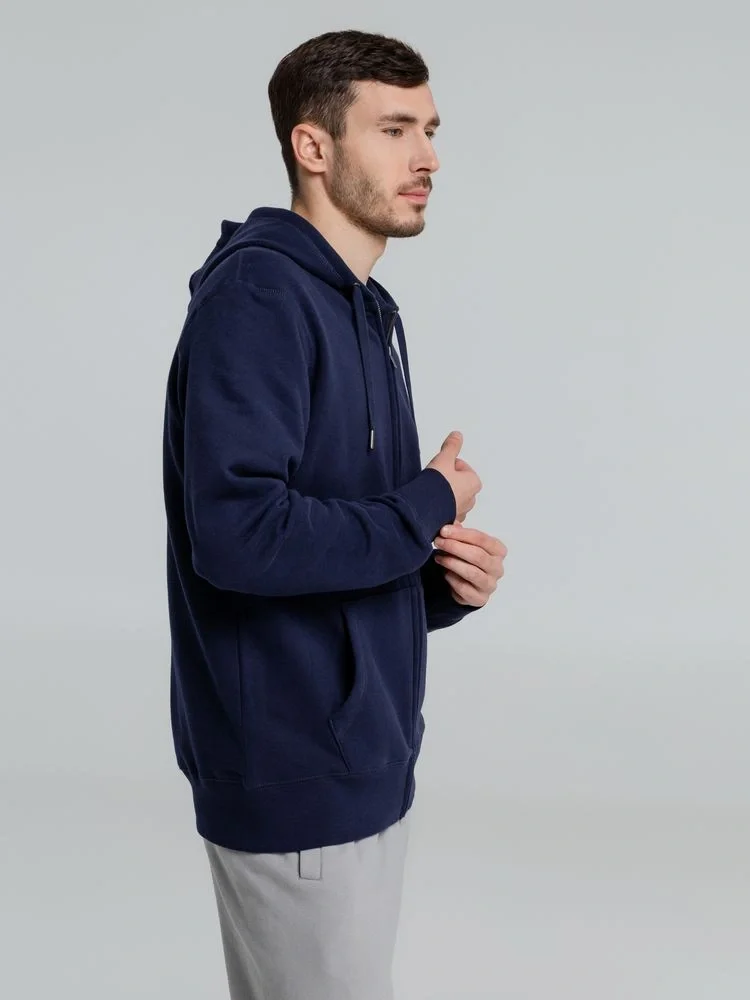 Толстовка на молнии с капюшоном унисекс King, темно-синяя - фото 16