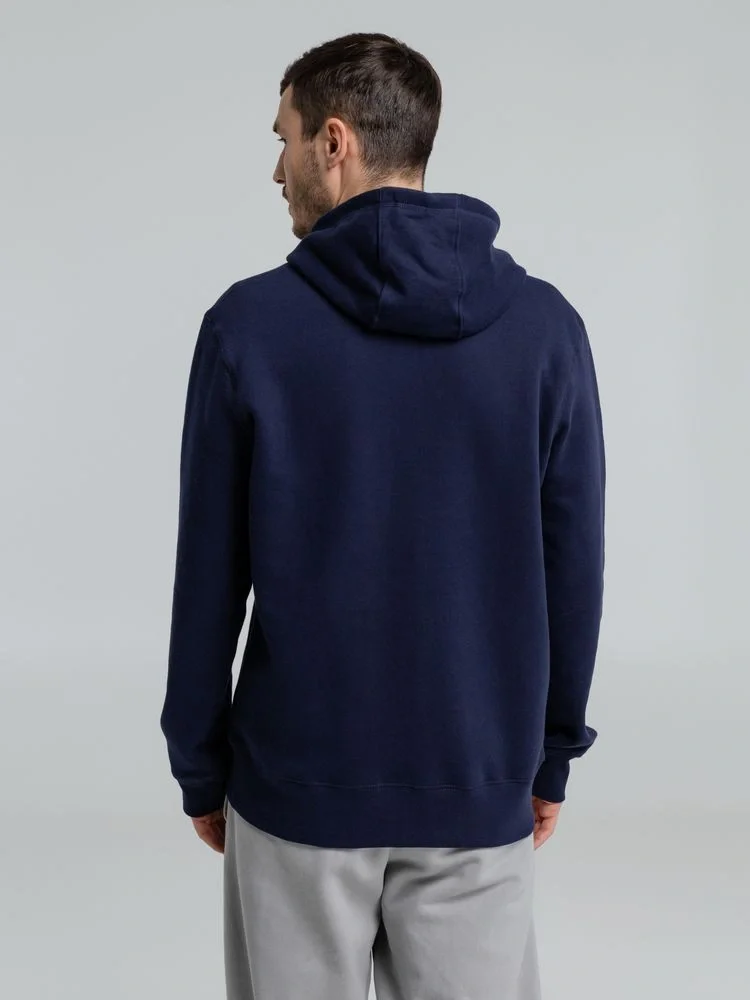 Толстовка на молнии с капюшоном унисекс King, темно-синяя - фото 17