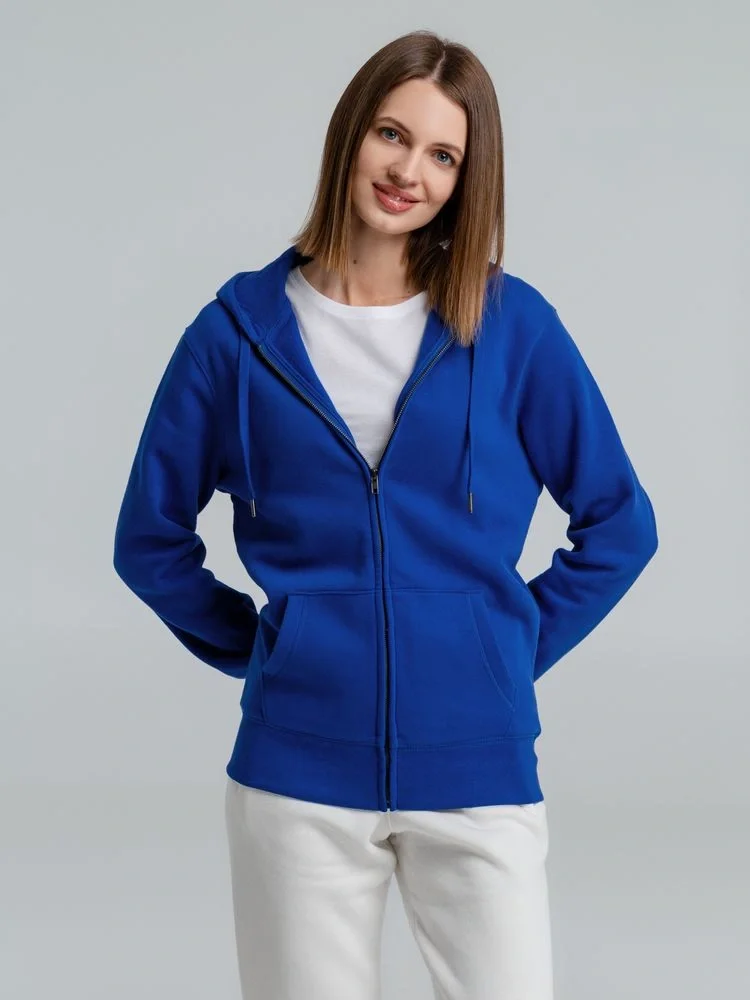 Толстовка на молнии с капюшоном унисекс King, ярко-синяя - фото 11