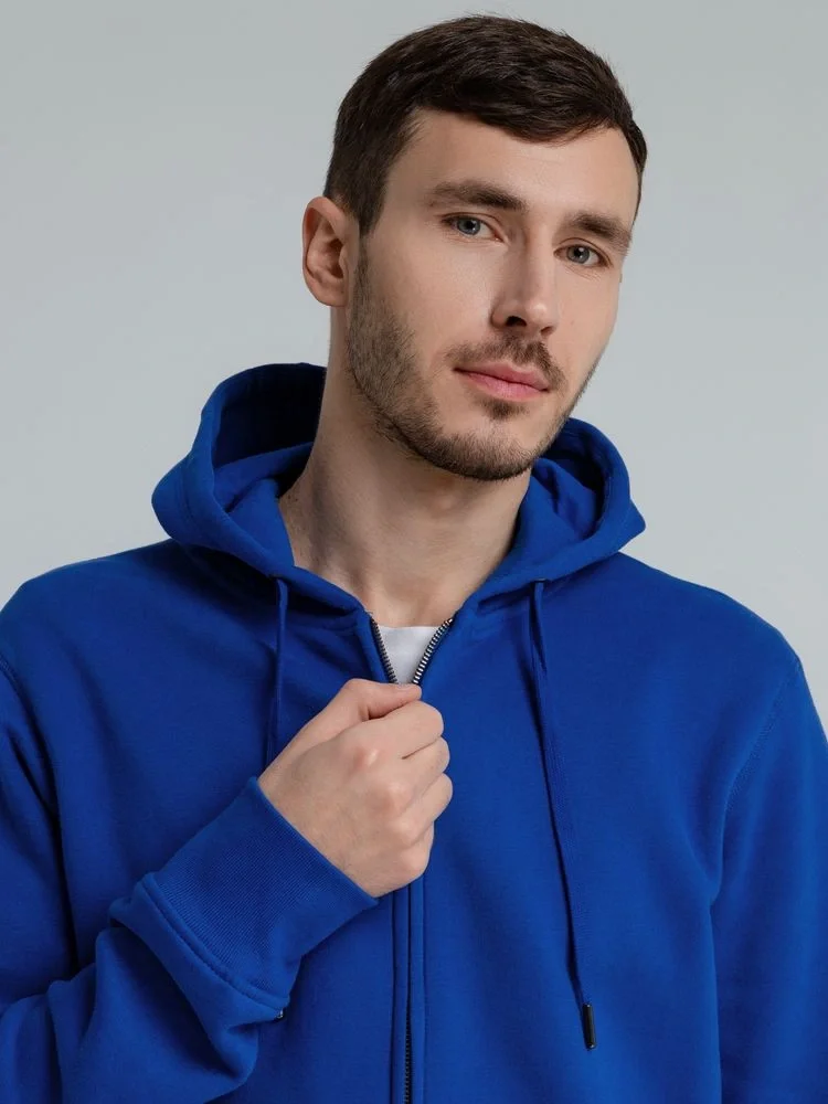 Толстовка на молнии с капюшоном унисекс King, ярко-синяя - фото 17