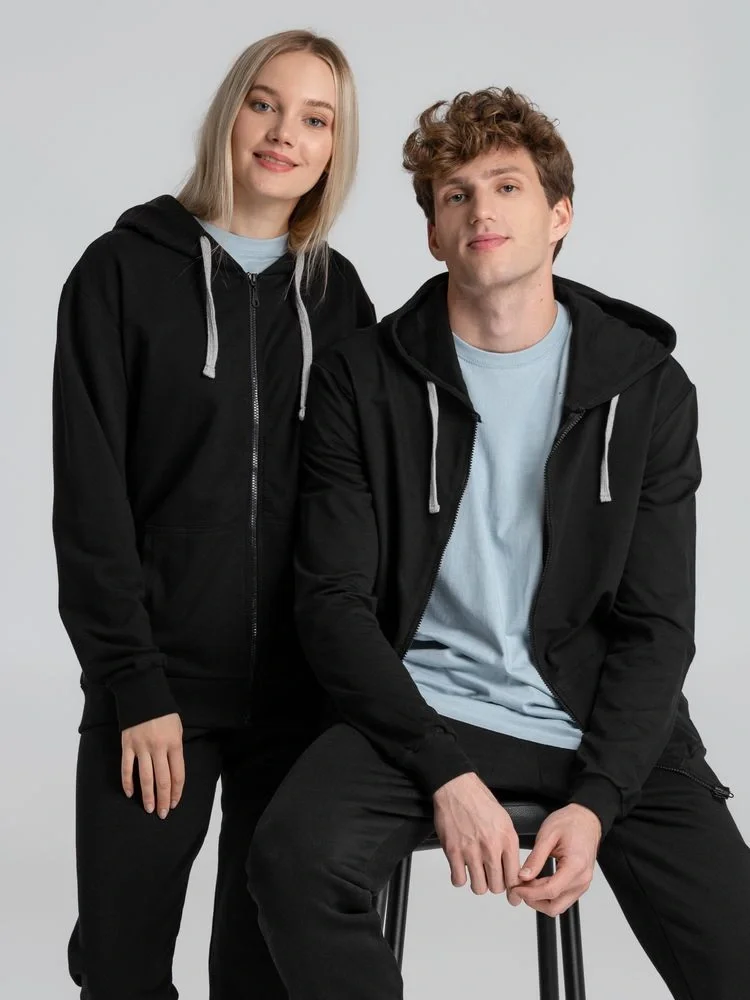 Толстовка на молнии с капюшоном Unit Siverga, черная - фото 23