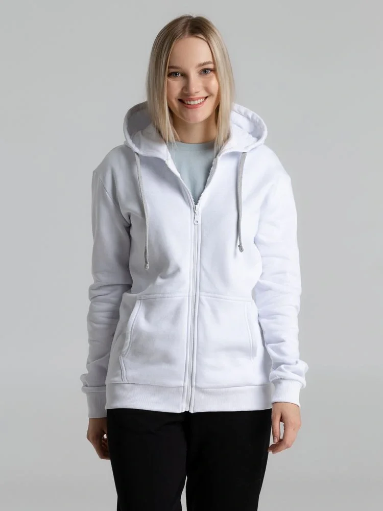 Толстовка на молнии с капюшоном Unit Siverga Heavy, белая - фото 19