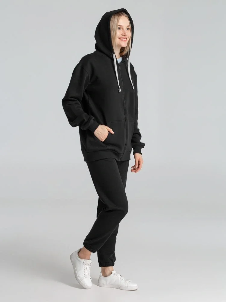 Толстовка на молнии с капюшоном Unit Siverga Heavy, черная - фото 17