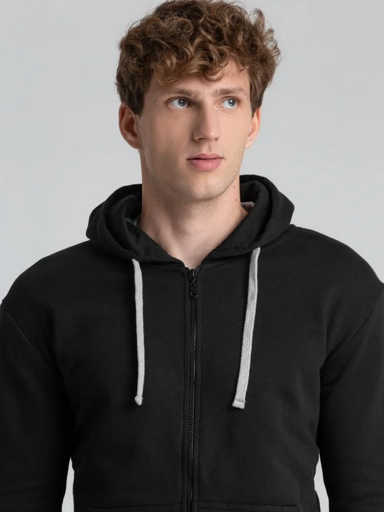 Толстовка на молнии с капюшоном Unit Siverga Heavy, черная - фото 20